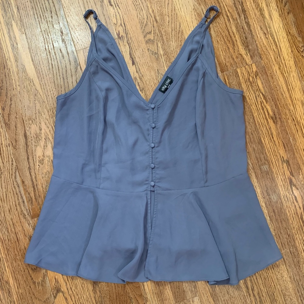 City Chic Button Down Tank Top, M 18